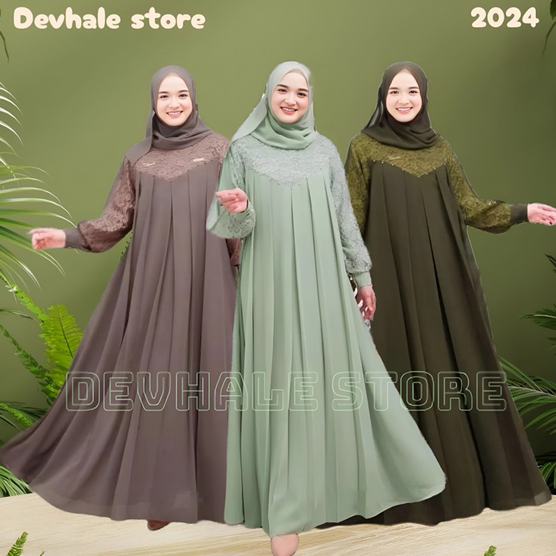 INARA MOM SET KHIMAR/Gamis muslimah dewasa free hijab/Dress gamis remaja islami plus pasmina/Dressco