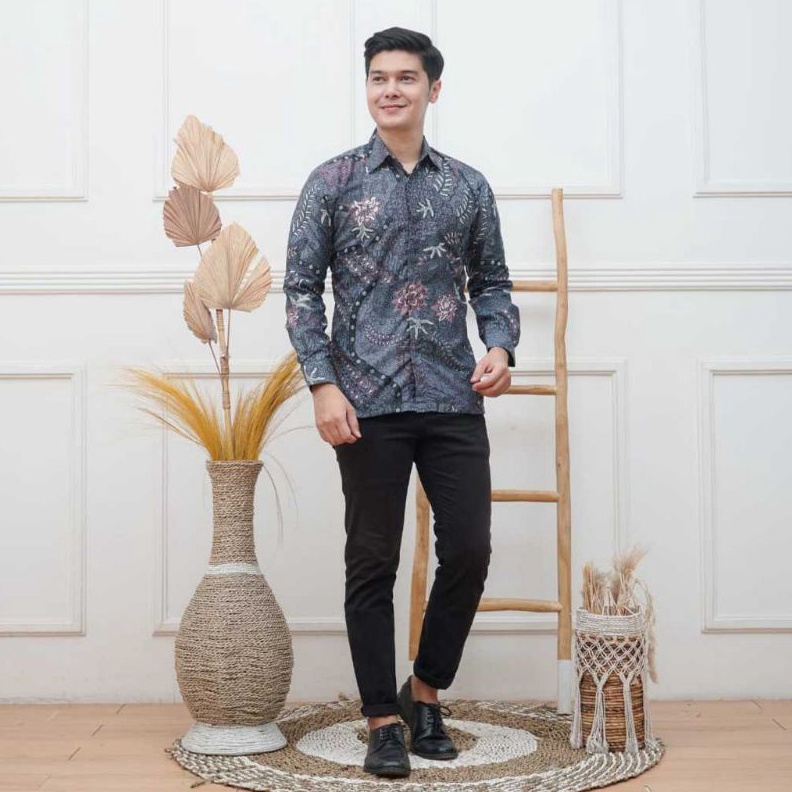 SHOPEE MALL Baju batik Pria Slimfit Big Size M L XL XXL Motif SAWUNGGALING Atasan Kemeja Batik Lenga