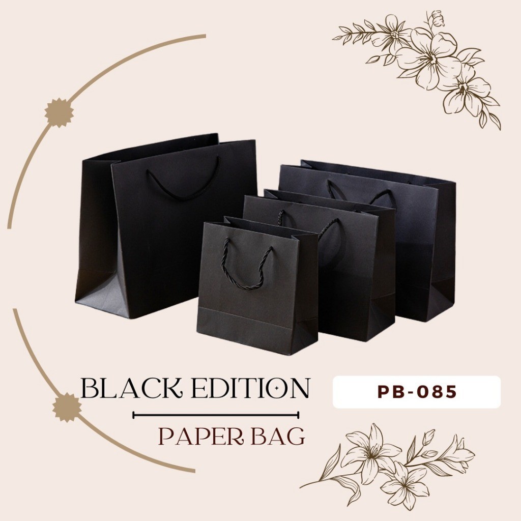 

PB085 - PAPER BAG JUMBO PREMIUM BLACK EDITION TAS HAMPERS KADO BAG GOODIE GIFT KANTONG