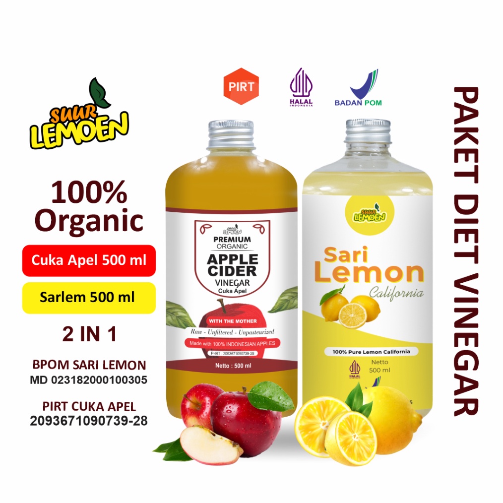 

Promo Hari Ini Paket Diet Sehat Bundling Cuka Apel Sari Lemon Murni By Suur Lemoen ID