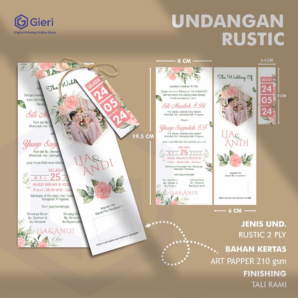 Gieri - Undangan Pernikahan / Undangan Tali Rami / Undangan Hantag
