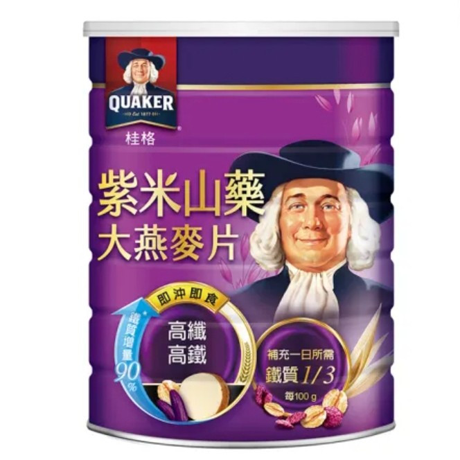 

Quaker Zongge Purple Rice Yam Oatmeal (Beras ungu, kulit gandum, Ubi)