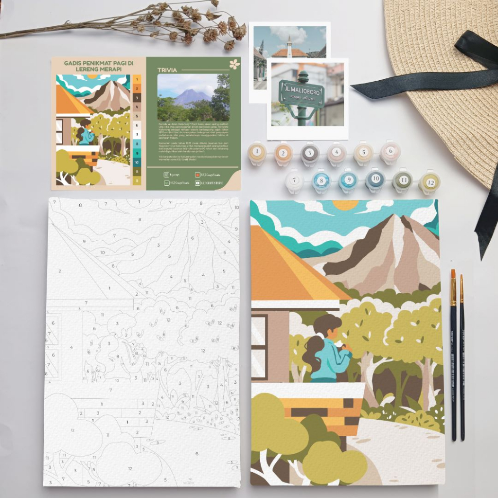 

Paint by Number kit - Jogja series 20x30cm | Villa Merapi