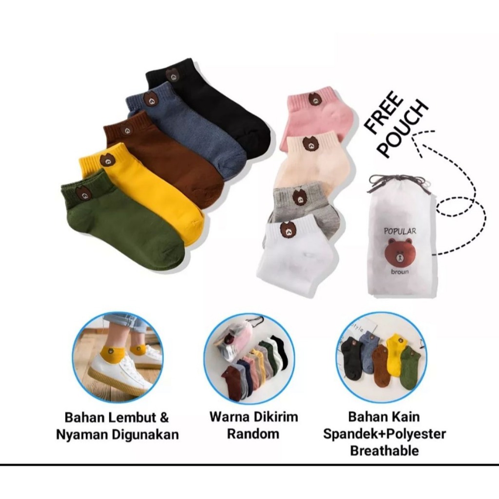 SHENAR, KAOS KAKI BERUANG BEAR / KAOS KAKI ANKLE UNISEX / KAOS KAKI ANAK LUCU / KAOS KAKI DEWASA / K