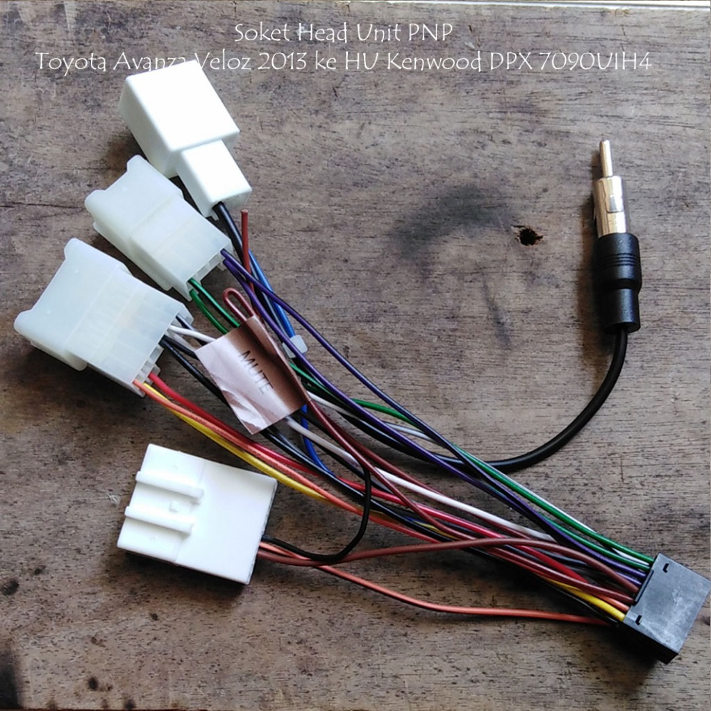Soket PNP Toyota Avanza Veloz 2012-2014 ke Head Unit Kenwood DPX 7090UIH4/ DPX MP7090U Tanpa Potong 