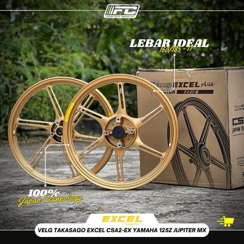 VELG RACING TAKASAGO EXCEL ASIA GOLD YAMAHA 125Z / 125ZR / NEW JUPITER MX - 160 / 185 CSA2-EX