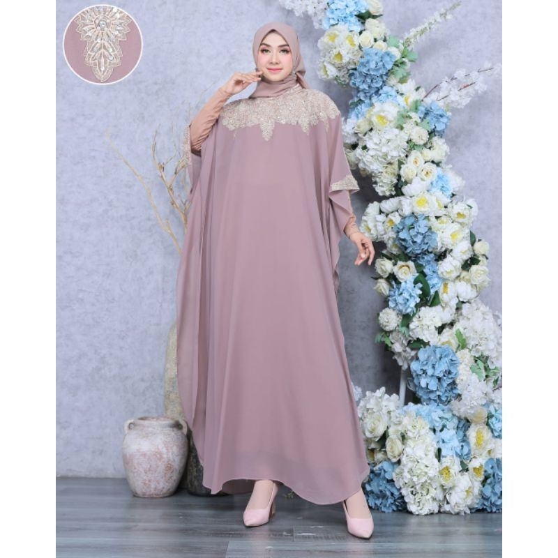 Kaftan Cleopatra Mewah Ceruti Original Premium kualitas boutique. kaftan lebaran viral 2024