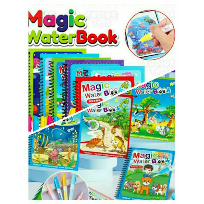 

Magic Water Book / Buku Mewarnai Ajaib / Mainan Edukasi Anak Doodle Book Painting Set