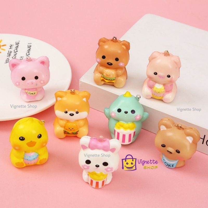 Gantungan Kunci Squishy Animal Food Beverage | Squisy Sekuisi Squisi Squishi