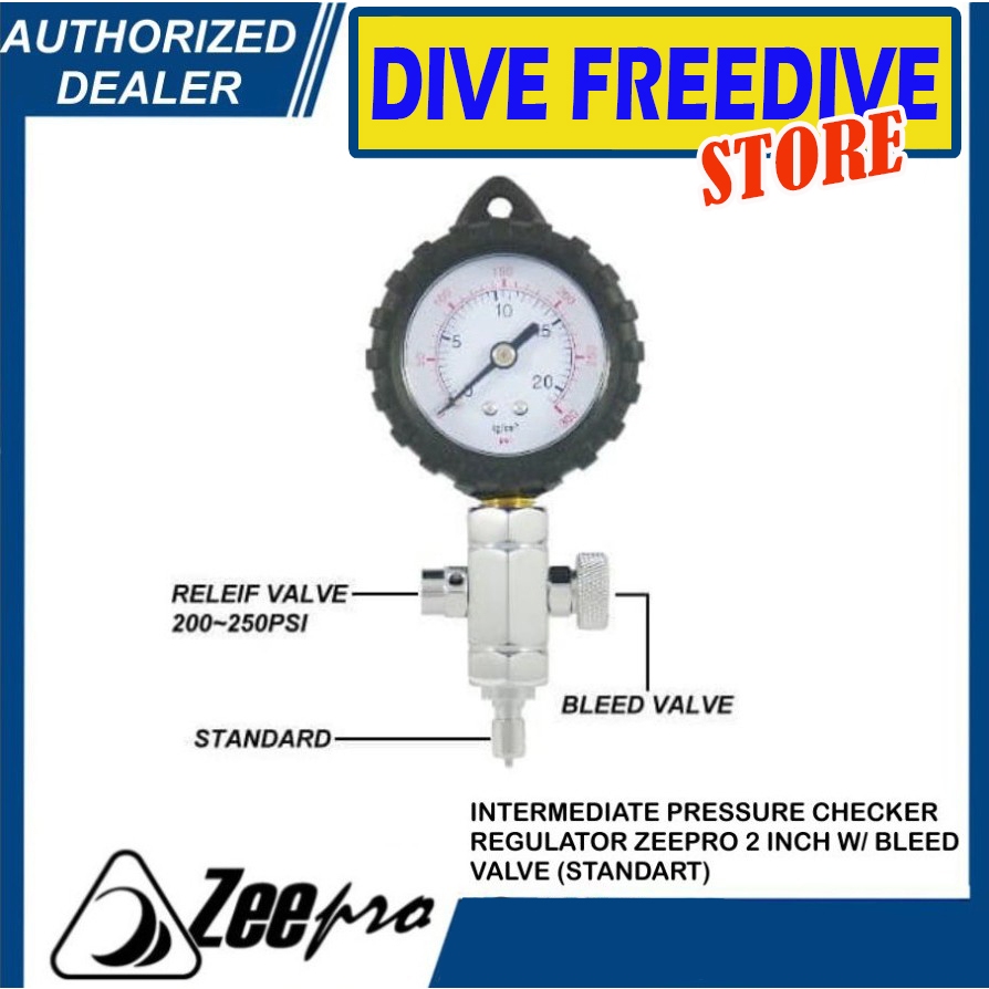 Intermediate Pressure Checker Regulator Hose BCD Zeepro Cek Tekanan Tabung Diving Selam