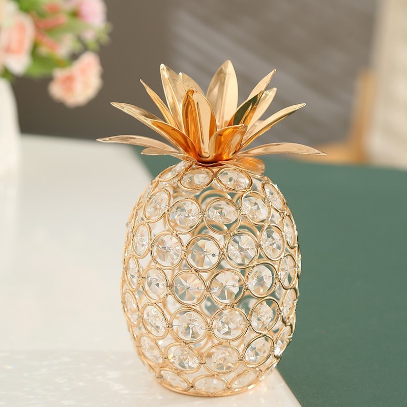 ID TERMURAH-CODORNAMEN HIAS KRISTAL EMAS PERHIASAN KRISTAL PIR / NANAS / BUAH PERHIASAN KRISTAL