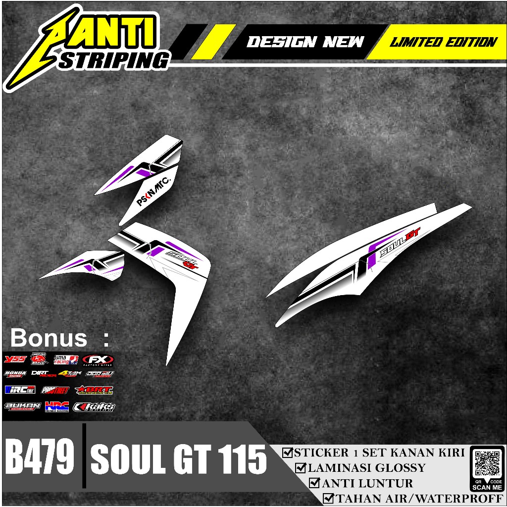 B479 Sticker Striping AKSESORIS SouL GT 115 - Striping Variasi Lis Yamaha SouL GT 115- SKOTLET MOTOR