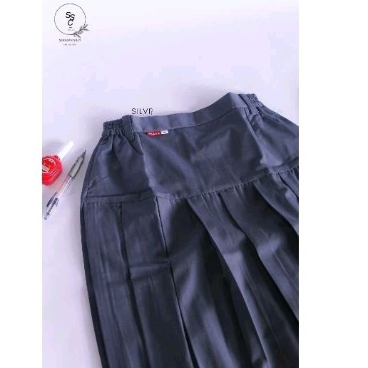 Seragam Rok SMA Abu Rempel Bawah Pinggang