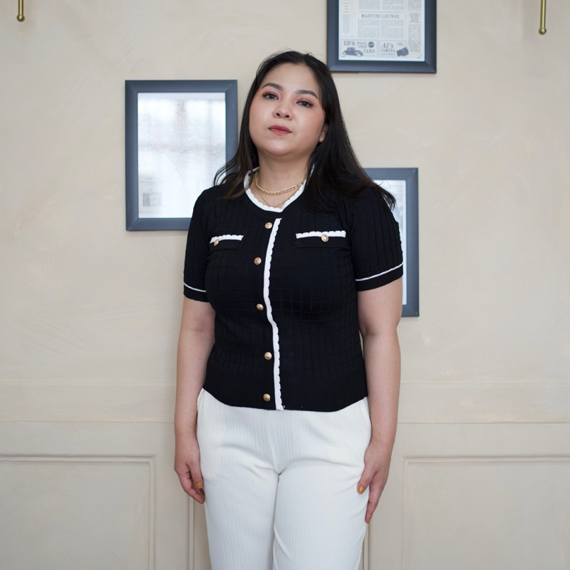 Emerie Knit Top - Atasan Rajut Wanita Atasan Knit Top Jumbo Atasan Jumbo Wanita