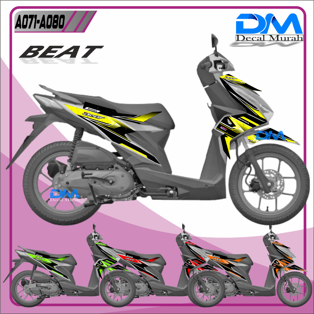 Cutting stiker Beat Deluxe A061-A070 Aksesoris Motor Stiker Honda Beat Schotlite Cutting Stiker Stri