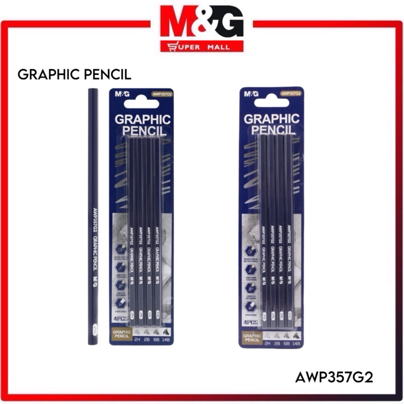 

M&G Graphic Pencil Set / M&G Pensil Grafik Set isi 4 Pcs AWP357G2