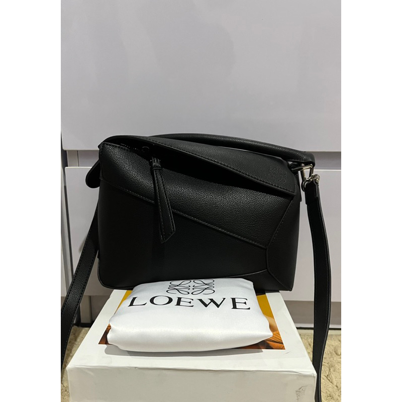 Loewe puzzle bag with box / full kulit asli