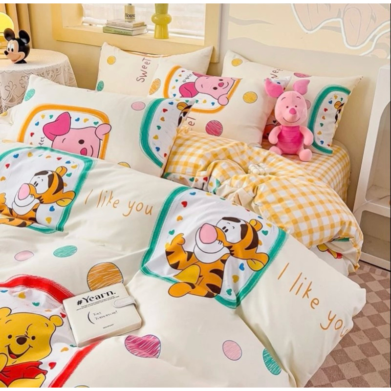 Bedcover Set sarung bantal jumbo Import bahan adem  tebal premium lembut motif polos lotso kartun ka