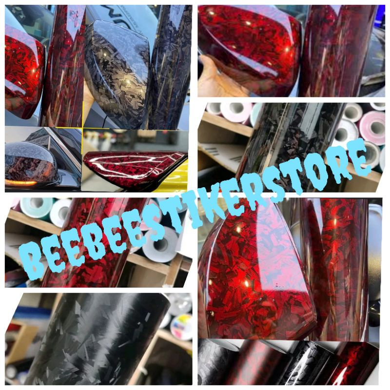 stiker sekotlet motor carbon forged setiker sekotlet carbon forget hitam carbon forget marun