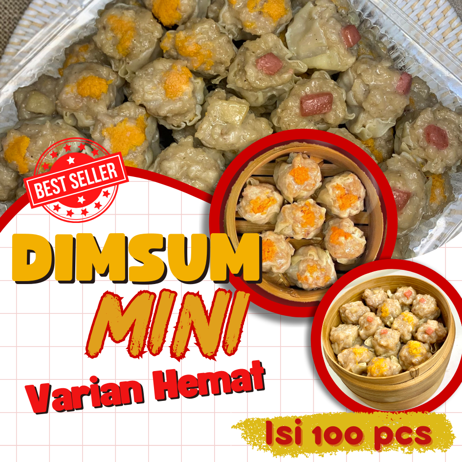 

NEW!! Kemasan Twinwal Dimsum MINI isi 100 pcs Toping MIX Free Saos Merah Halal
