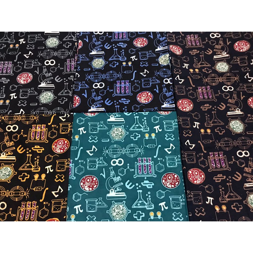 Batik IPA Motif Matematika Fisika Kimia Biologi Tulis Kombinasi Cap