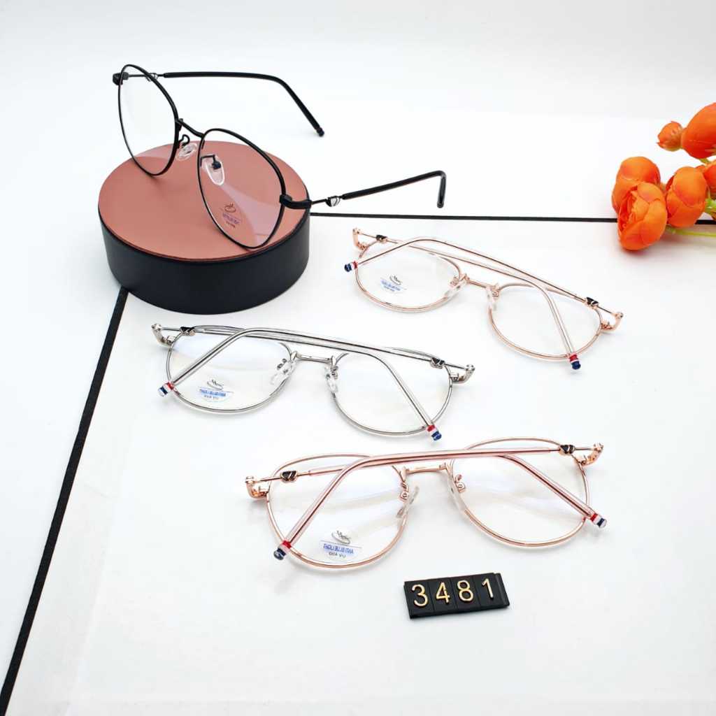 FRAME 3481/KACAMATA FASHION WANITA/PRIA BENING NORMAL/KACAMATA BESI TITANIUM/FRAME KACAMATA/