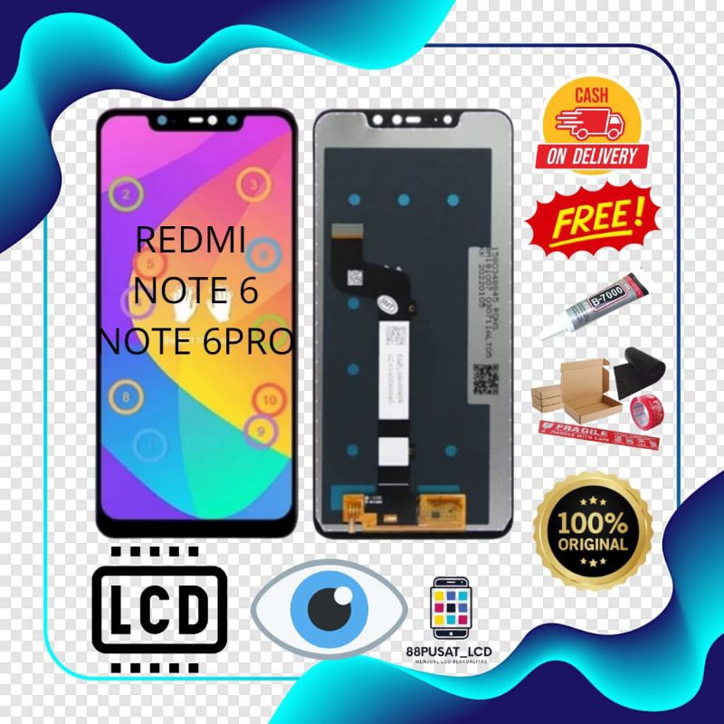 LCD FULLSET XIAOMI REDMI NOTE 6 / NOTE 6PRO ORIGINAL COMPLETE TOUCHSCREEN LCD