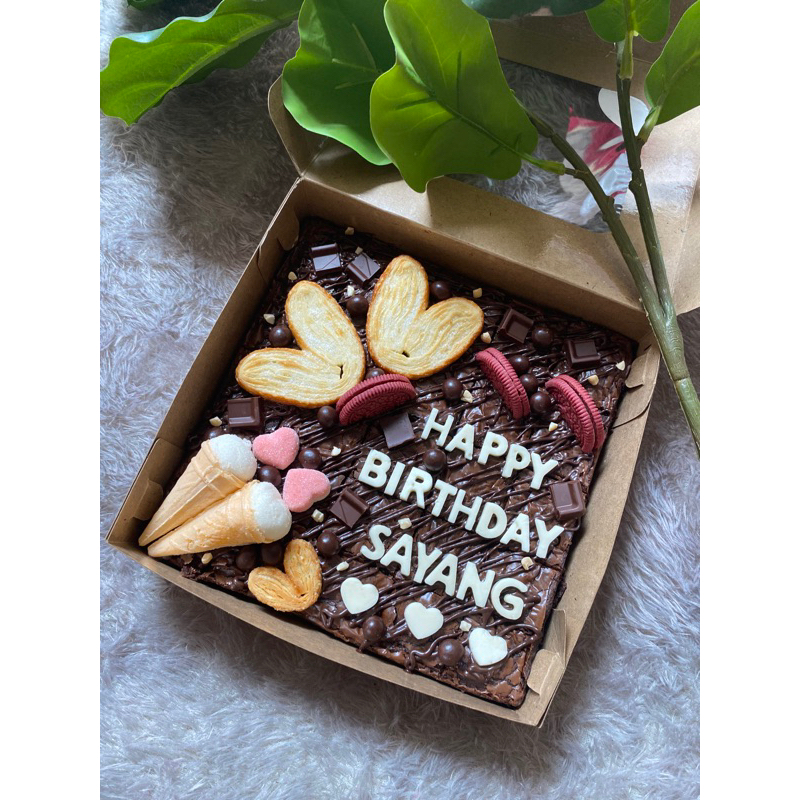 

Brownies hias Edisi Velentine 20x20 cantik