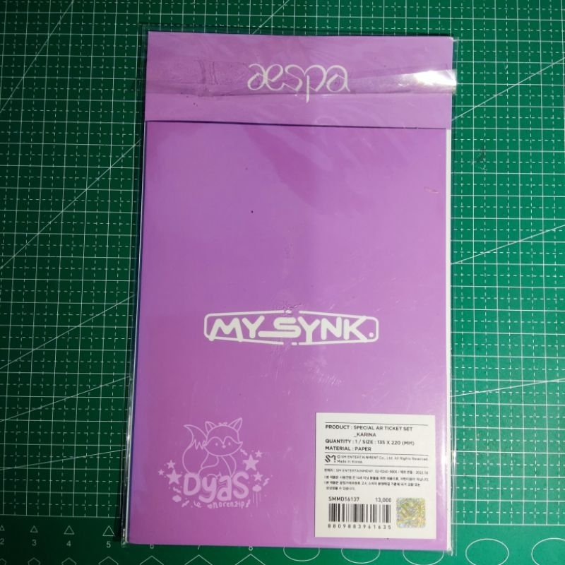 [unsealed] special ar ticket karina aespa set my synk photocard