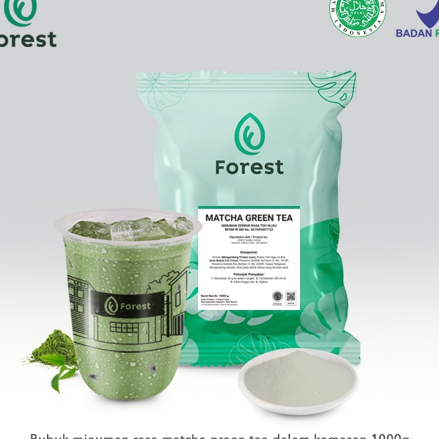 

D2289 Bubuk Minuman MATCHA GREEN TEA Powder 1g FOREST Bubble Drink