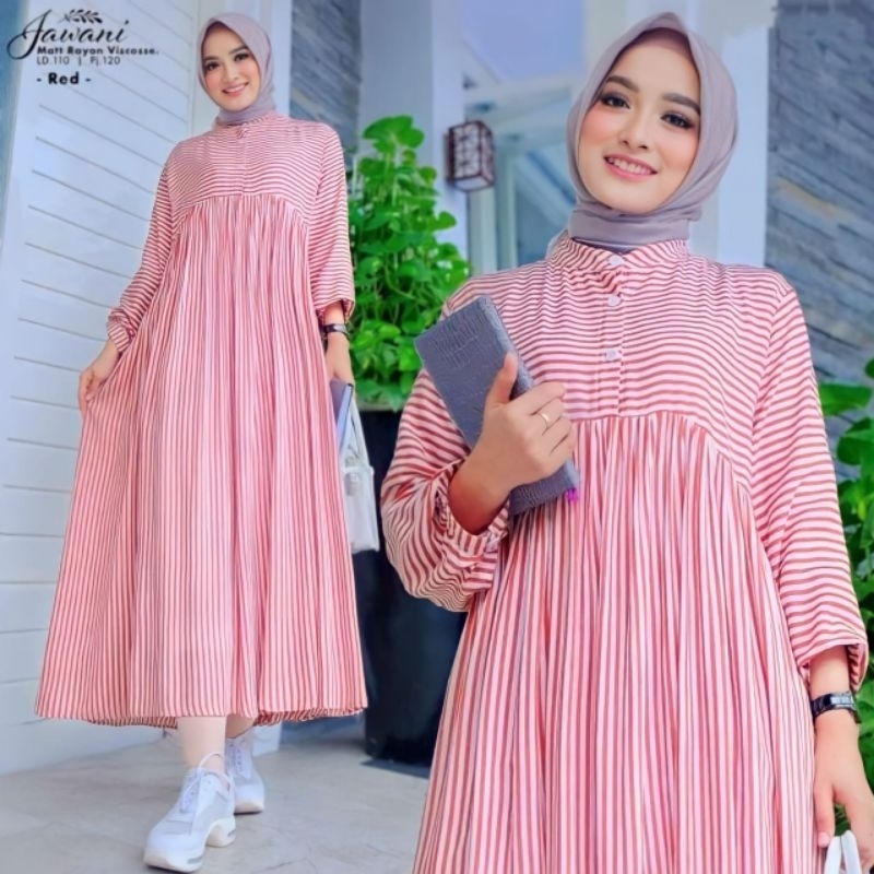 TUNIK MIDI DRESS WANITA JUMBO KEKINIAN LD 110 MIDI DRES SALUR