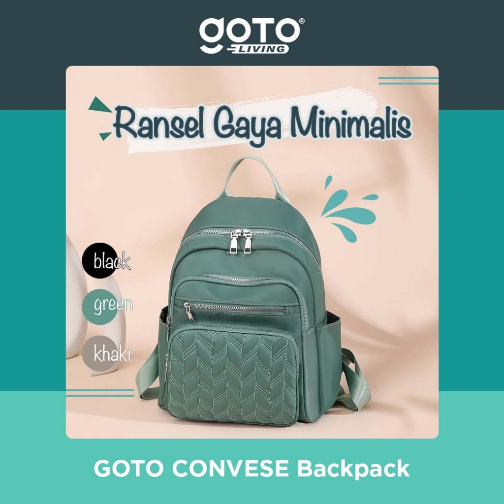 Goto Convese Mini Backpack Tas Sekolah Kuliah Kerja Ransel Wanita