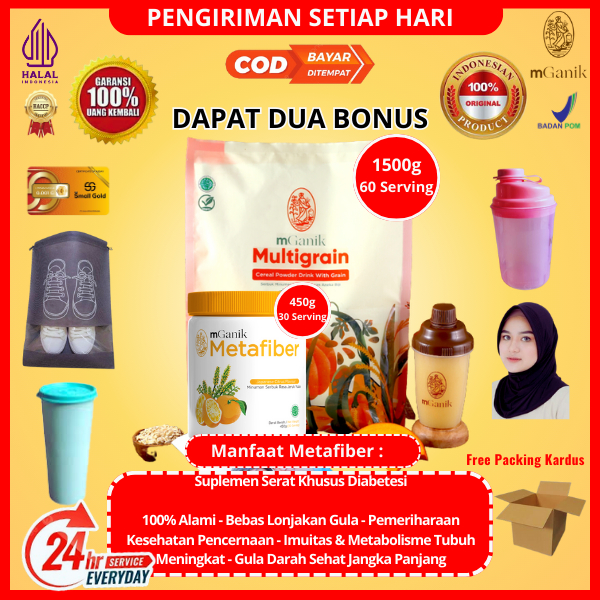 

Mganik Multigrain 1500 Gram 60 Sachet M ganik M-Ganik Minuman Sereal Multigrain Gula Darah Diabetes