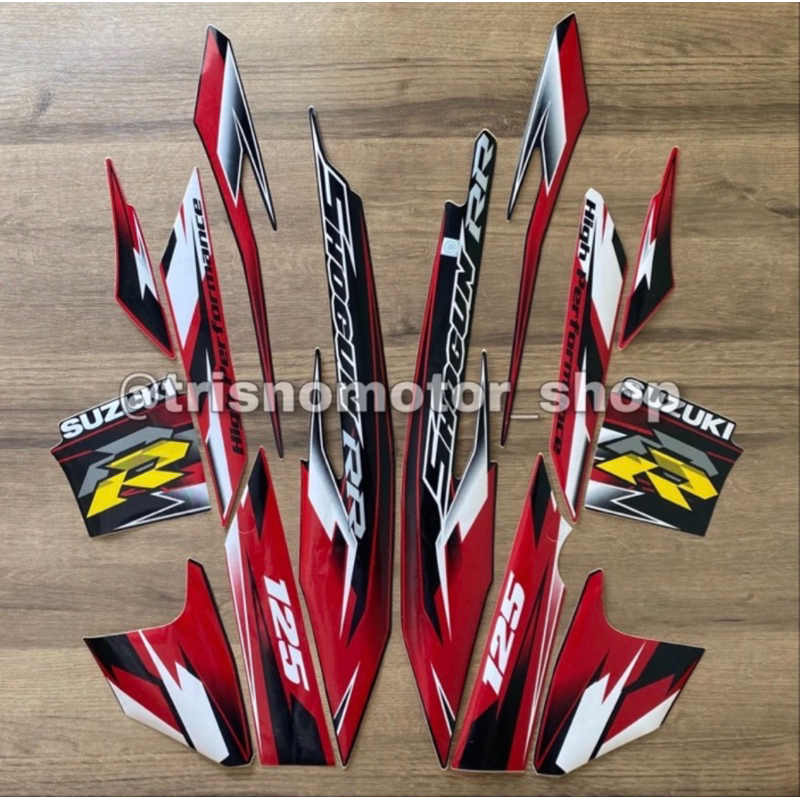 striping Suzuki Shogun RR 125 Th.2008 warna hitam merah