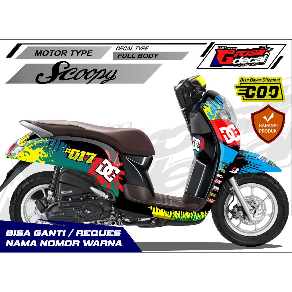 Stiker Decal Scoopy New 2017 - 2019 Keren Full Body Fullset Free Custom