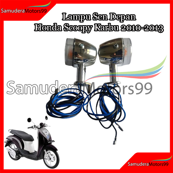 Sepasang Lampu Sen Sein Depan Honda Scoopy Karbu Lama 2010 2012 2013