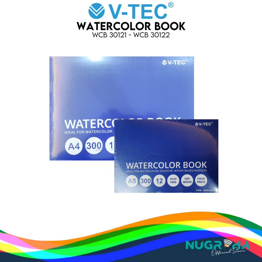 

Buku Sketsa V-TEC WCB-30122 Sketchbook Melukis Cat Air Watercolor Book 300 gsm