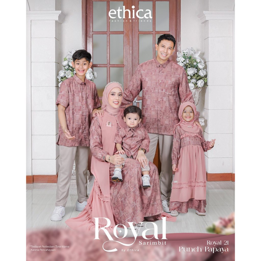 Sarimbit Royal 21 Punch Papaya by Ethica Gamis Kagumi 320 Kahfi 319 Baju Couple Sarimbit Keluarga Dr
