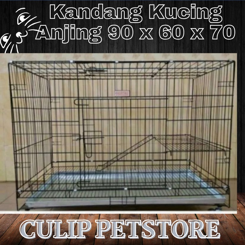 Kandang untuk Kucing Anjing Kelinci Tingkat Dua ukuran Besar