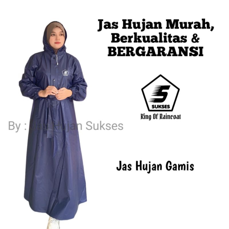 Jas Hujan Mantol Gamis Anti Rembes Premium PVC Mantol Berkualitas Pria Wanita Dewasa Anak anak Setel
