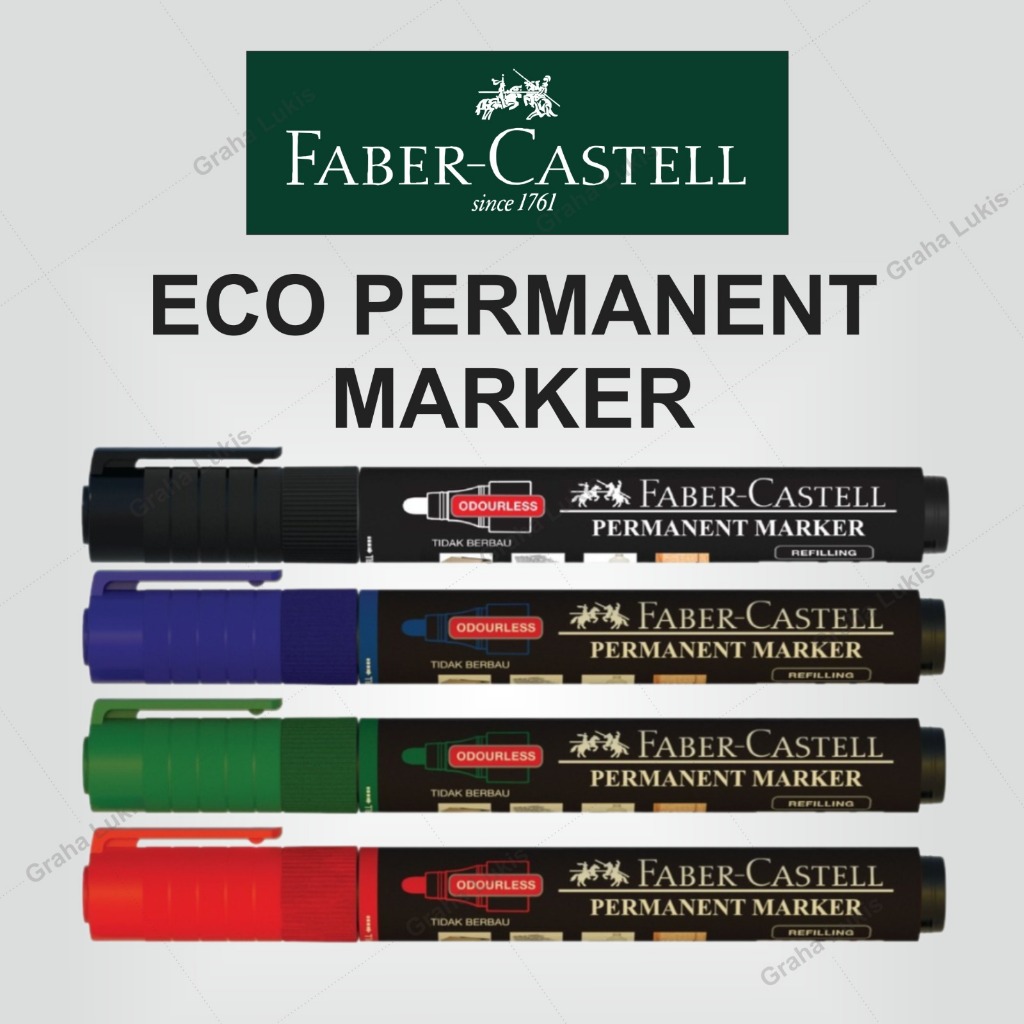 

FABER CASTELL Eco Permanent Marker / Spidol Permanen Black Ink