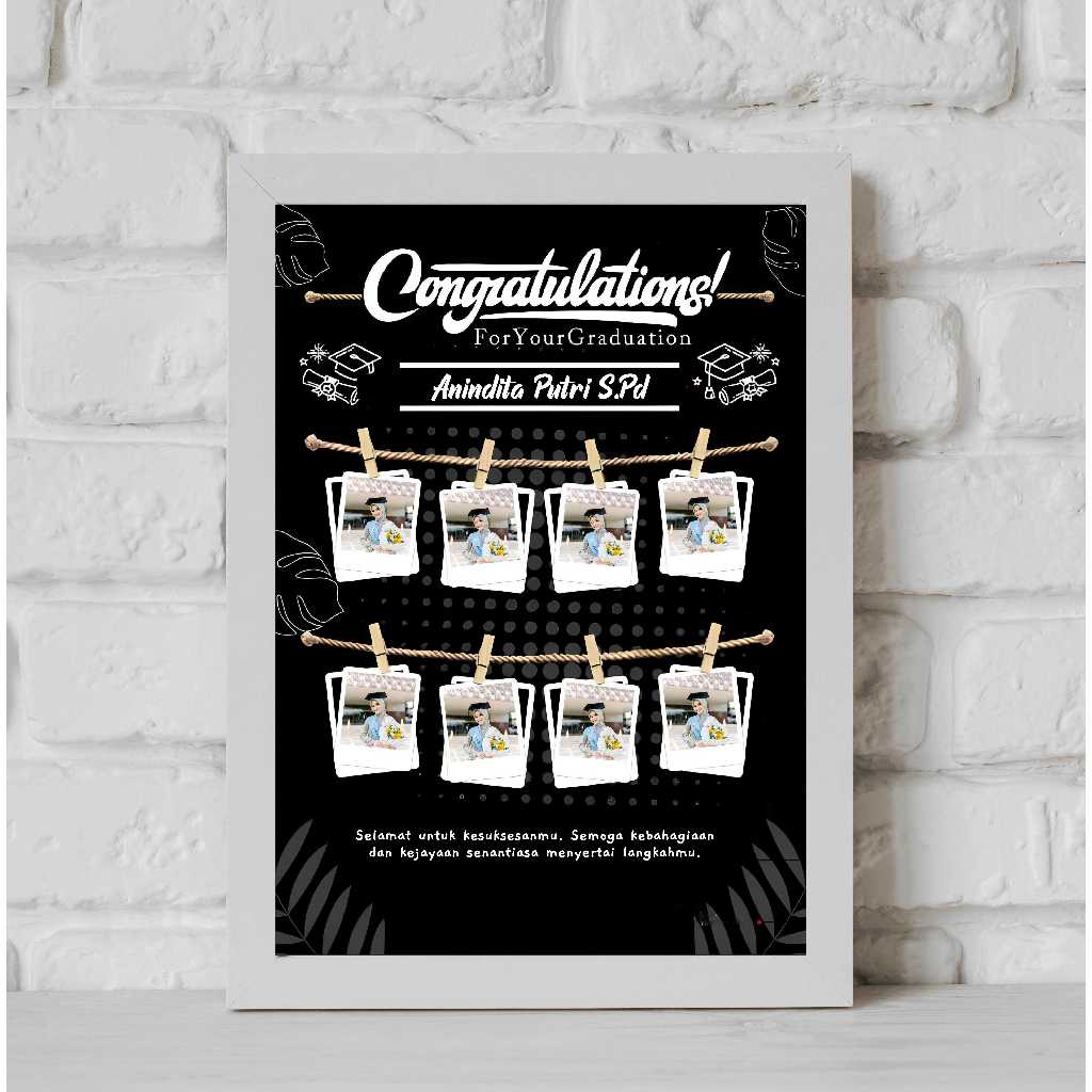 Gift Ultah Bingkai Kaca Kado Ulang Tahun / Anniversary / Happy Birthday / Happ Graduation