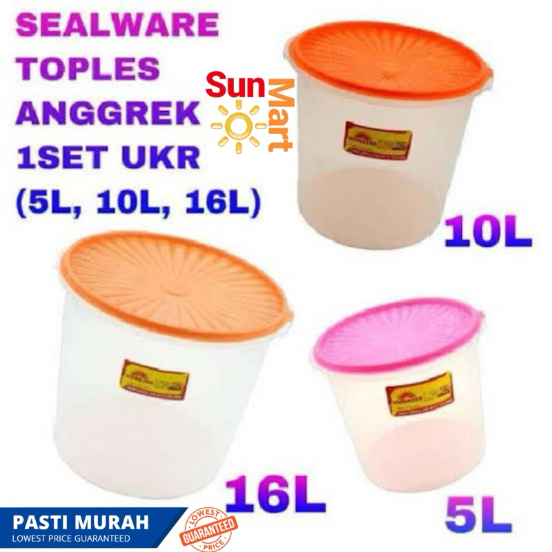 Toples plastik Serbaguna/ Toples Kerupuk / Sealware plastik 10 liter / 16 liter