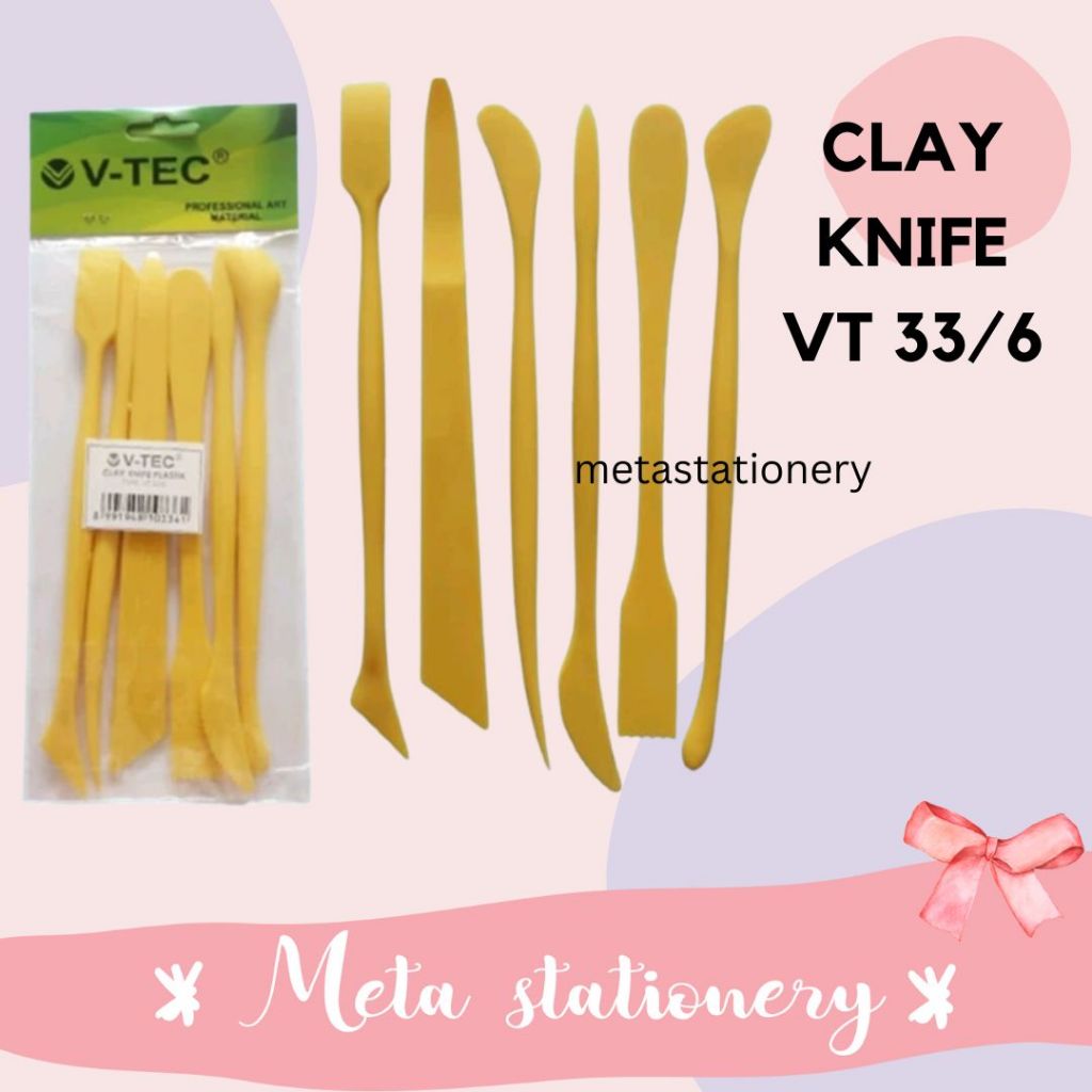 

Alat Ukir / Alat Pahat / Clay Tools / Clay Knife Plastic Set 6pc V-TEC