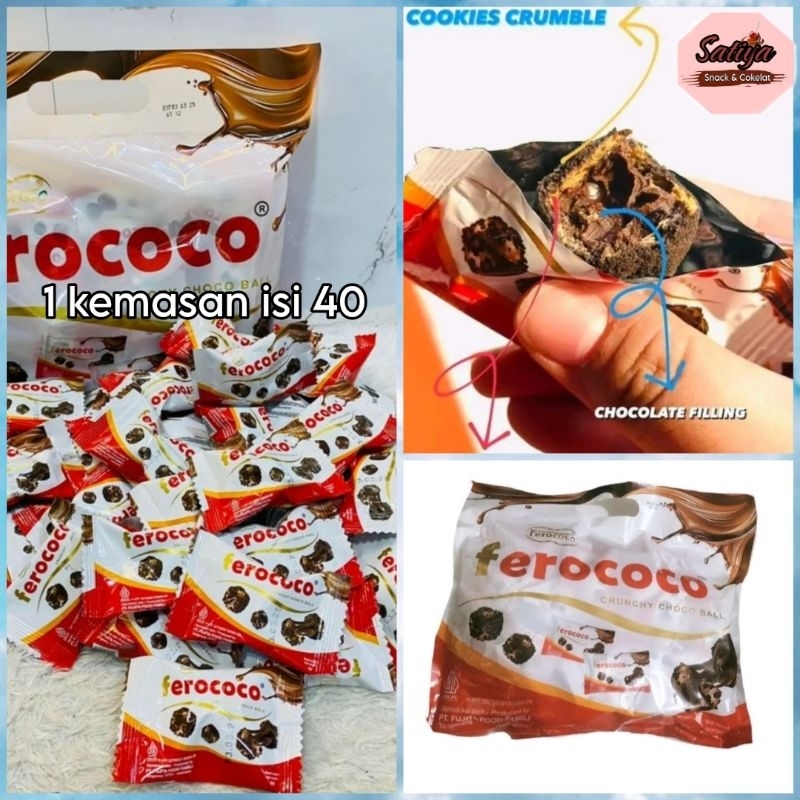 

Cokelat Ferococo Cruncy Ball cokelat bola krispi isi 40