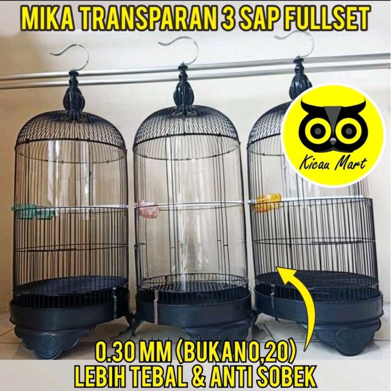 mika sangkar Lovebird full tinggi 40cm tebal 0,30mm keliling samping kandang LB