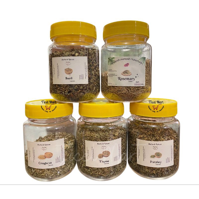 

25gr | Botol Parsley Thyme Oregano Rosemary Basil Cacah Kering
