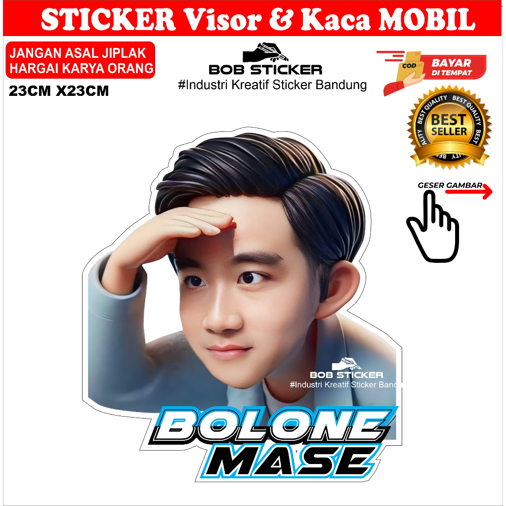 stiker bolone mase - prabowo gibran - presiden 2024