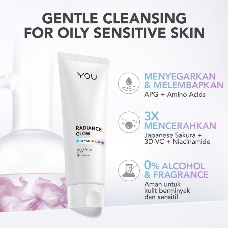 Purifying Facial Foam You Radiance Glow Facial Wash Series Whitening 100gr