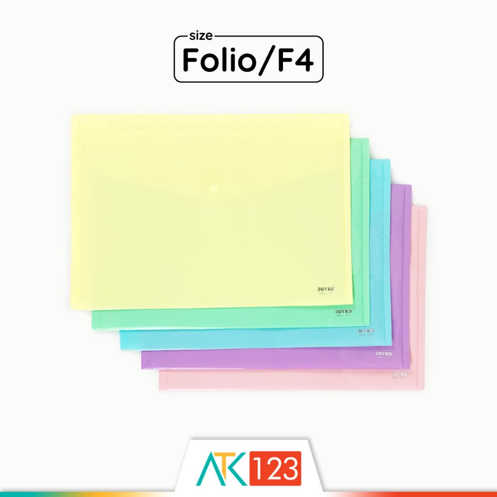 

Map / Tas Dokumen Plastik Kancing / Document / Data / File Folder / Bag Folio / F4 Pastel Joyko DBG-108